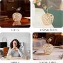 Crystal Metal Apple Table Decoration, Single Faux Apple Ornament for Home, Party, Wedding, and Holiday Display