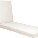 Outdoor Chaise Lounge Cushion for Patio Furniture Fade-Resistant Waterproof Bench Cushions with Ties for Poolside, Porch, Gardens, Beach, Beige (71*22 Inch)