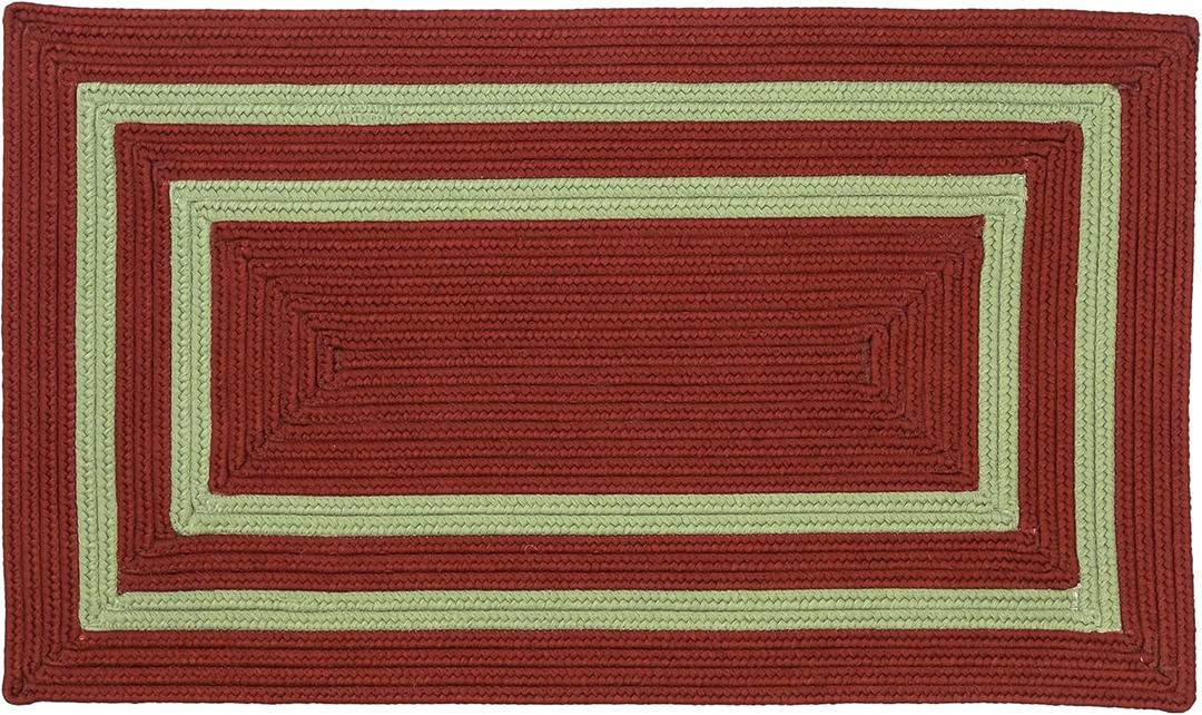 Colonial Mills Double Border Christmas Rug - Red/Green 42" x 66"