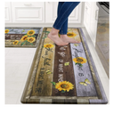 Likiyol Kitchen Mats for Floor Sunflower Kitchen Rugs Anti Fatigue Farmhouse Floral Non Slip Kitchen Rugs and Mats Washable Kitchen Floor Mat for Home, Sink,  18'' x 48'', Pack of 1