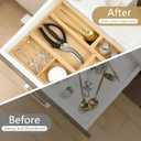 5 Pack Bamboo Drawer Organizer Set, Multi-Use Junk Drawer Organizer for Bathroom, Kitchen, Office, Jewelry, Makeup