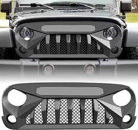 American Modified Gladiator Vader Easy Installation Front Grille Cover Compatible with Jeep Wrangler 2007 to 2018, JK/JKU, Rubicon, and Sahara Sport, Matte Black
