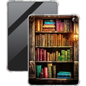 Colorful Bookshelf Clear Case for Kindle Fire HD 10 Tablet (13th Generation, 2023 Release) 10.1" Tablet Lightweight Transparent TPU Shockproof Protective Cover