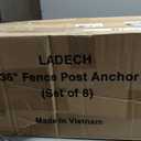 LADECH 4x4 Fence Post Anchor Ground Spike 36 Length Metal Black Powder Coated Mailbox Post Anchors Fit 3.5x3.5 Lumber (8, Black)