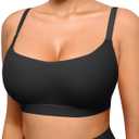 FeelinGirl Seamless Bras Wireless Bralettes for Women, No Wire Unlined Comfort Soft for Sleep, Everyday Bras (Large, Black)