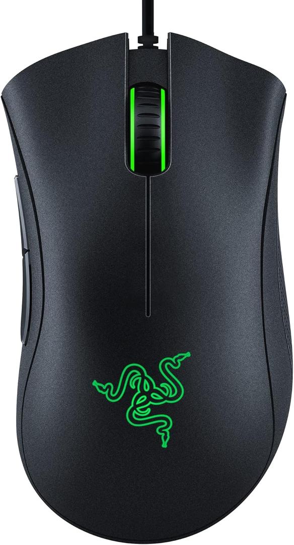 Razer DeathAdder Essential Gaming Mouse: 6400 DPI Optical Sensor  5 Programmable Buttons  Mechanical Switches  Rubber Side Grips  Classic Black