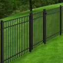4-ft 3 Rail Aluminum Fence Adjustable Gate Kit Black