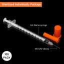 1ml/cc 31G Syringe 5/16" (8mm) Needle, Disposable Individual Package Pack of 100