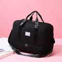 Travel Duffel Bag for Men and Women with Shoe Compartment, Carry-on Travel Bag for Fitness and Travel Detachable shoulder strap bag Black, 19.7 x 10.2 x 12.9 inches