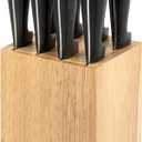 8 Slots Steak Knife Block Holder, 5.5" Wooden Small Knife Block without Knives,Compact and Space Saving Storage Knife Holder for Counter Top
