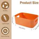 COVRA 2-Pack Plastic Storage Bins, Small Storage Baskets, Organizers for Home & Office, 9.6 x 6.3 x 4.7 Inches (Orange)