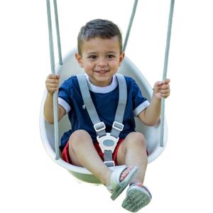 Swurfer Coconut Toddler Swing Comfy Baby Swing Outdoor, 3- Point Adjustable Safety Harness, Secure, Safe Quick Click Locking System, Blister-Free Rope, Easy Installation, Ages 6-36 Months