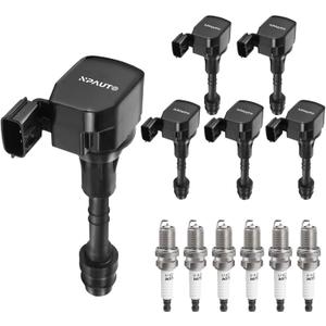 Ignition Coil Pack Spark Plugs Replacement for 4.0 Nissan Frontier Xterra Pathfinder 2005 2006 2007 2008 2009 2010 2011 2012 2013 2014 2015 2016 2017 2018 2019, 3.5 02-06 Nissan Altima Maxima Murano