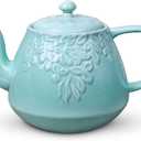 Toptier Ceramic Teapot, Large Tea Pot with Stainless Steel Infuser, Blooming & Loose Leaf Teapot for Tea Lover, Gift, Family (37 oz / 1100 ml, Blue)