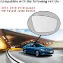 Passenger Side Mirror Lower Glass Replacement For 2011 2012 2013 2014 2015 2016 2017 2018 Volkswagen VW Passat Jetta Beetle - For Volkswagen VW Passat Jetta Side Mirror Glass With Rear Holder