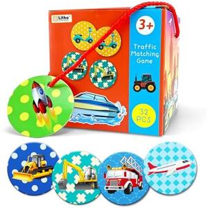 Memory Matching Game Memory Game for Toddlers 2-4 years Transportation Theme Memory Games for Kids Ages 4-8 and Up, Memory Matching Games for Toddlers 3-5, Non Toxic Preschool Educational