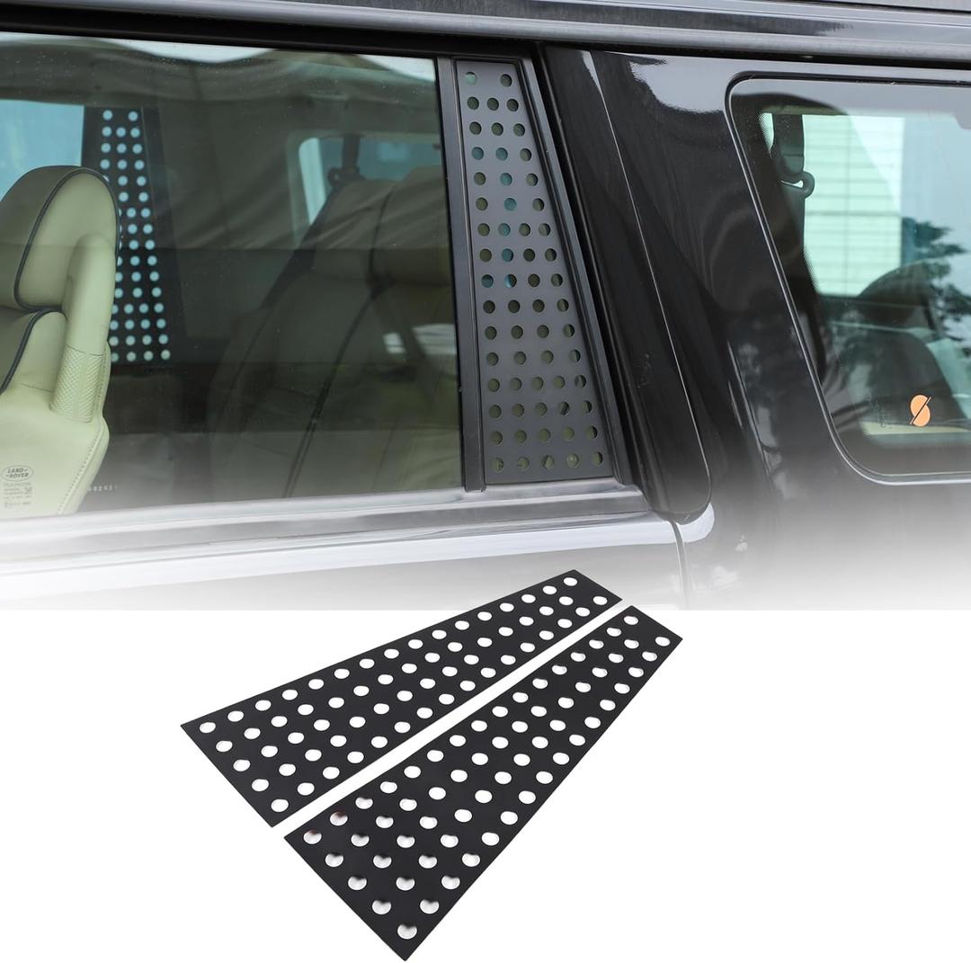 Aluminum Alloy Rear Door Window Panel Cover Decoration Compatible with Land Rover Discovery 2 1998-2004,Car Rear Window Moldings Honeycomb Panel Decorative Cover Trim