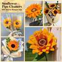 300Pieces Sunflower Color Pipe Cleaners with 20Pieces Flower Stems, Pipe Cleaner Crafts for DIY Art and Craft Projects Creative Gift Party Decorations, Chenille Stems