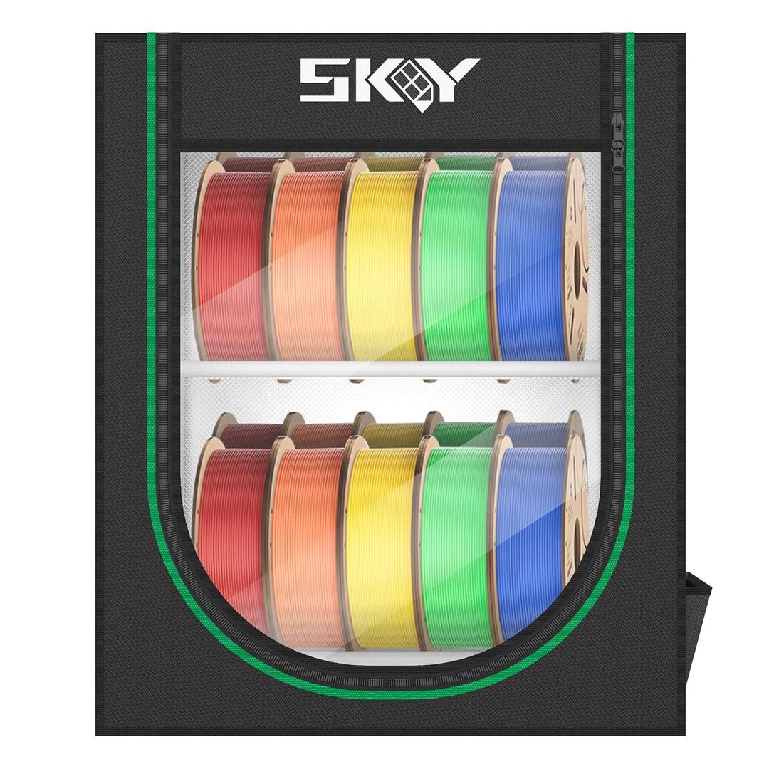 3D Printer Filament Storage Box, Storage Rack for 3D Printing Filaments,Dustproof and Waterproof Storage Box Isolate Pets for Storage Double Layer Storage Rack and Easy to Store 20 roll Pack