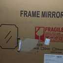 Vanity Bathroom Mirror, 28" x 40" Black Scalloped Mirror for Wall