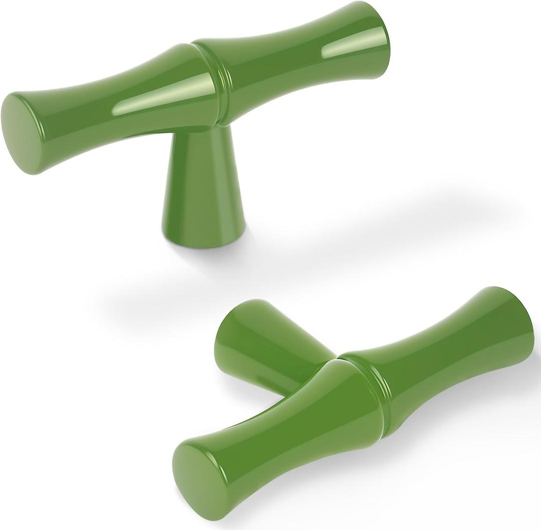 Green Cabinet Knobs,Zinc Alloy Solid Dresser Single Hole Cabinet Pull Luxury Drawer Knob Hardware for Bedroom, Kitchen 6 Pack ZJ01