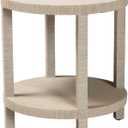 bali & pari Rocco Bohemian Woven Grasscloth End Table, 2-Tier