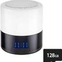 3-in-1 Security Camera with 128GB SD Card, Bluetooth Speaker & Night Light, 1080P Wireless Indoor Camera, AI Motion Detection, 180 Rotating Camera, Cloud Storage, Pet/Baby Monitor (White)