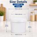 DEMORA 4 Pack 1.6 Gallon Food Grade Storage Buckets with Lids, White