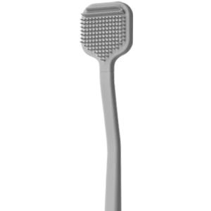 Tongue Scraper  Dual Scraper & 120 Micro Brushes for Fresh Breath, Soft TPE, Anti-Gag Design (Gray)