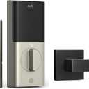 eufy Security Smart Lock C30 Keyless Entry Door Lock with Square Passage Lever Door Handle Set, Nickel