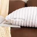UGASA 14x20 Inch Pillow Cover Pack of 1 Soft Boho Stripe Corduroy Long Rectangular Lumbar Cushion Cover Farmhouse Decorative Throw Pillowcase for Bed, Couch, Sofa, Bedroom, Living Room, Pure White