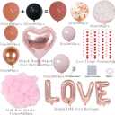 Anniversary Decorations for Bedroom, Valentines Day Balloons Kit Rose Gold Heart Balloons Rose Petals and Pink Balloon for Wedding, Anniversary Celebrations, Party Decorations Special Night