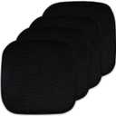 Sweet Home Collection Cushion Memory Foam Chair Pads Honeycomb Nonslip Back Seat Cover 16" x 16" , Black 4 Pack