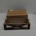 Wooden Toilet Tank Basket, Rustic Bathroom Decor Box, Farmhouse Toilet Paper Organizer Holder, Decorative Bathroom Storage Basket, Barn Door (Brown)