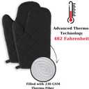 Premium Kitchen Chef Apron Star Set: Kitchen Apron & Oven Mitt/Pot Holder & Towel (Black)