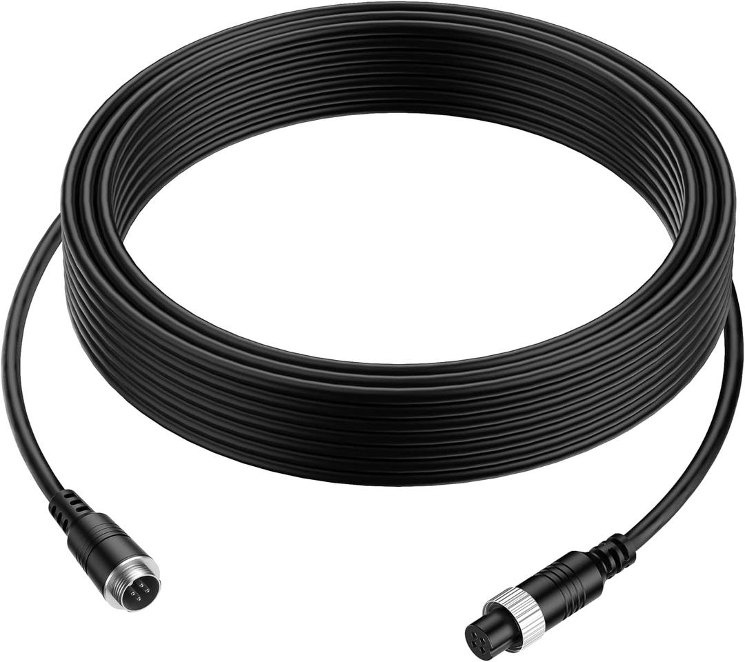EKYLIN 16FT 5M Car Video Extension Cable 4-Pin Aviation Waterproof Shockproof for CCTV Rearview Camera Truck Trailer Camper Bus Motorhome Vehicle Backup Monitor System