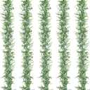 Dolicer 5 Packs Eucalyptus Garland, 30FT Faux Eucalyptus Greenery Garland, Artificial Eucalyptus Leaves Vine, Fake Hanging Eucalyptus Garlands Wedding Backdrop Arch Wall Table Party Decor (Grey Green)