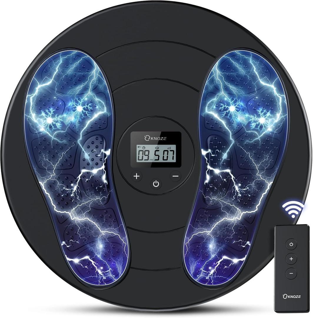 Foot Massager for Neuropathy Pain Relief - TENS + EMS Dual Pulse Tech, 10 Modes 20 Intensities, Wireless Remote, Relieves Plantar Fasciitis & Cramps, Gifts for Mom Dad