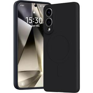 for Galaxy S25 Edge Case Magnetic,Wireless Charging,Slim Soft TPU Silicone Cover Phone Case for Galaxy S25 Edge,Black,MUS-MFCX-11-01