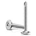 300Pcs #10 x 1-1/2" Self Tapping Screws for Metal, 410 Stainless Steel, Sheet Metal Screws for Metal, Truss Head High-Strength Quick Tapping (SILVER)