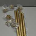 2 Pack Gold Curtain Rods for Windows 30-41 Inch, Decorative Vintage Crystal 1'' Diameter Curtain Rod with Gold Foil Finials, Adjustable Heavy Duty Easy Install Drapery Pole Set for Farmhouse