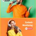 Wireless Bluetooth Karaoke Microphone, Built-in Loud Speaker for 10H Playback, Add Reverb/Duet Mode/Earbuds Monitoring, Portable Karaoke Machine for Entertainment & Singing Practice