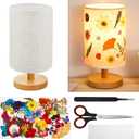 Hortsun Pressed Flower Lamp Vintage Table Small Lamp Cottage core Decor Boho Night Light Decorative Rustic Night Light for Bedroom, Living Room or Office, Valentine Gift for Women(DIY Style)