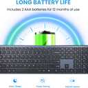 Wireless Keyboard-2.4G Ultra Slim Quiet Full Size USB PC Computer Keyboard,19 Multimedia Keys, Number Pad, Plug& Play, Lag-Free Ergo, Long Battery Life for Desktop, Laptop, Smart TV, MAC, Windows, QWERTY, Spacegray