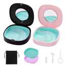 2 Pack Retainer Case with Vent Holes, stocking stuffers for gift women men ,Compatible with Invisalign,Night Guards,and Mouth Guards Case - Includes Storage Bag,Slim Aligner Remover Tool Black Pink