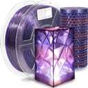 iSANMATE 3D Printer Filament Clear PLA, Multicolor Transparent Transition Glitter Filament, Gradient Purple Blue Multicolor PLA Filament, 3D Printing Filament 1KG/2.2lb, Blue Violet Galactic
