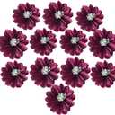 12pcs 10in 12in Paper Flowers Tissue Flowers Pom Paper Pom Poms Hanging Paper Flowers Wall Backdrop Wedding Party Flower Decorations DIY Art Craft Blooms for Birthday Baby shower Nursery decor burgundy