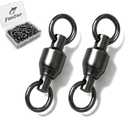 FishTrip 30 Pack Ball Bearing Fishing Swivels, High Strength Stainless Steel Swivels Fishing Tackle Solid Welded Rings Barrel Swivels Fishing Connectors for Saltwater Freshwater Size 0