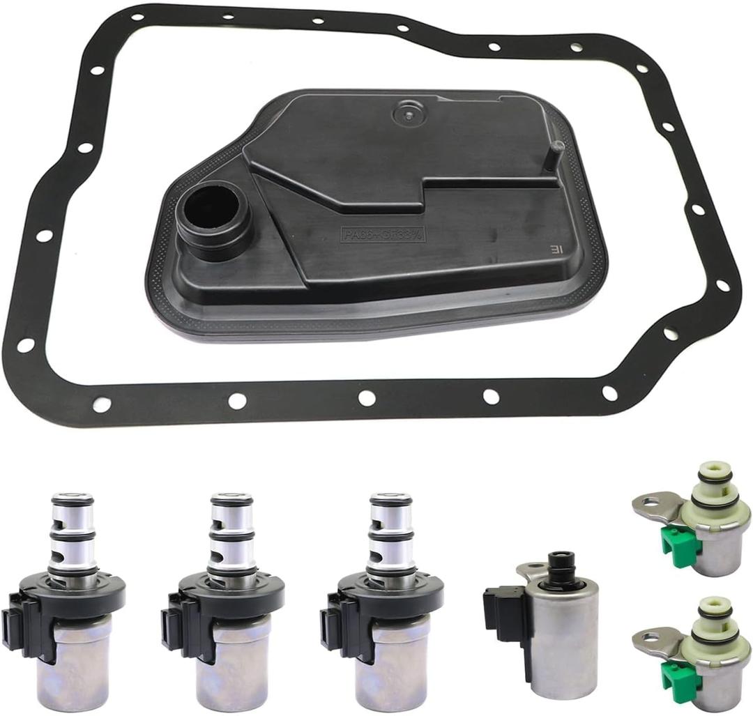 SecosAutoparts 4F27E Transmission Shift Solenoid & Filter Kit, Fit for Mazda Protege 3 5 6 1999-2010, Compatible with Ford Focus Transit Connect 2000-2013, Replace# XS4Z7A098AB FN01-21-500 4F27E