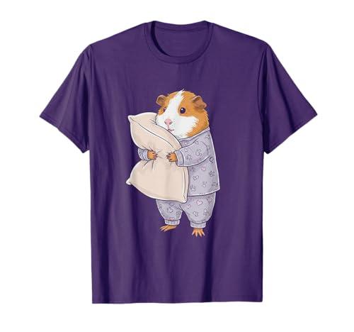Funny Sleepy Guinea Pig Pajama Women Kids Boys and Girls T-Shirt, Size Kids 12